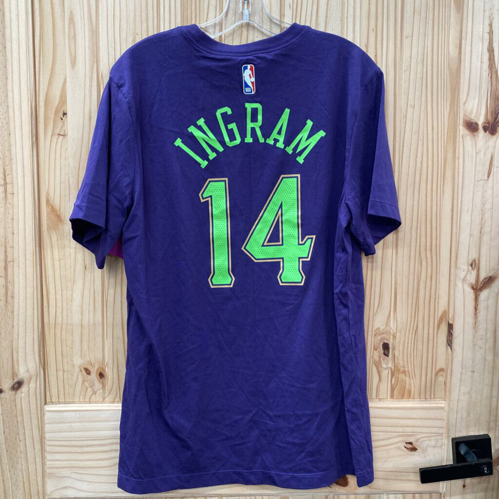 MENS NOLA T-SHIRT PURPLE/LIME GREEN 14 L