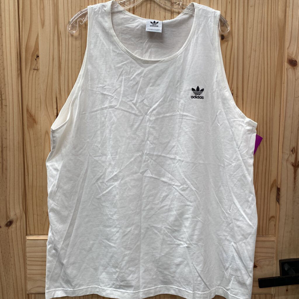 MENS ADIDAS TANK WHITE/BLK XL NWT