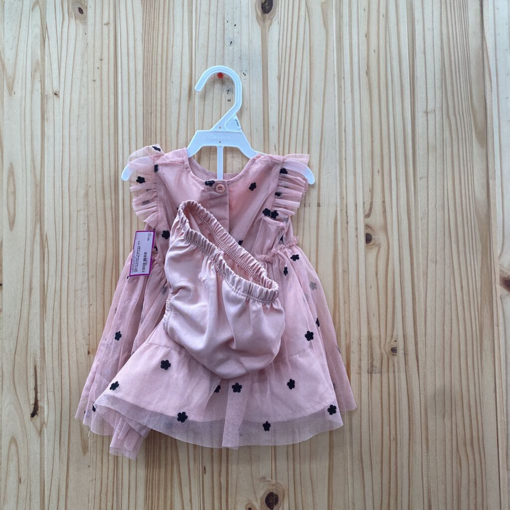 GIRLS DAISY FUENTES 2PC SET MAUVE/BLK 3/6M