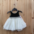 GIRLS AMERICAN PRINCESS DK GREEN/WHITE SL DRESS W/PEARLS 9M