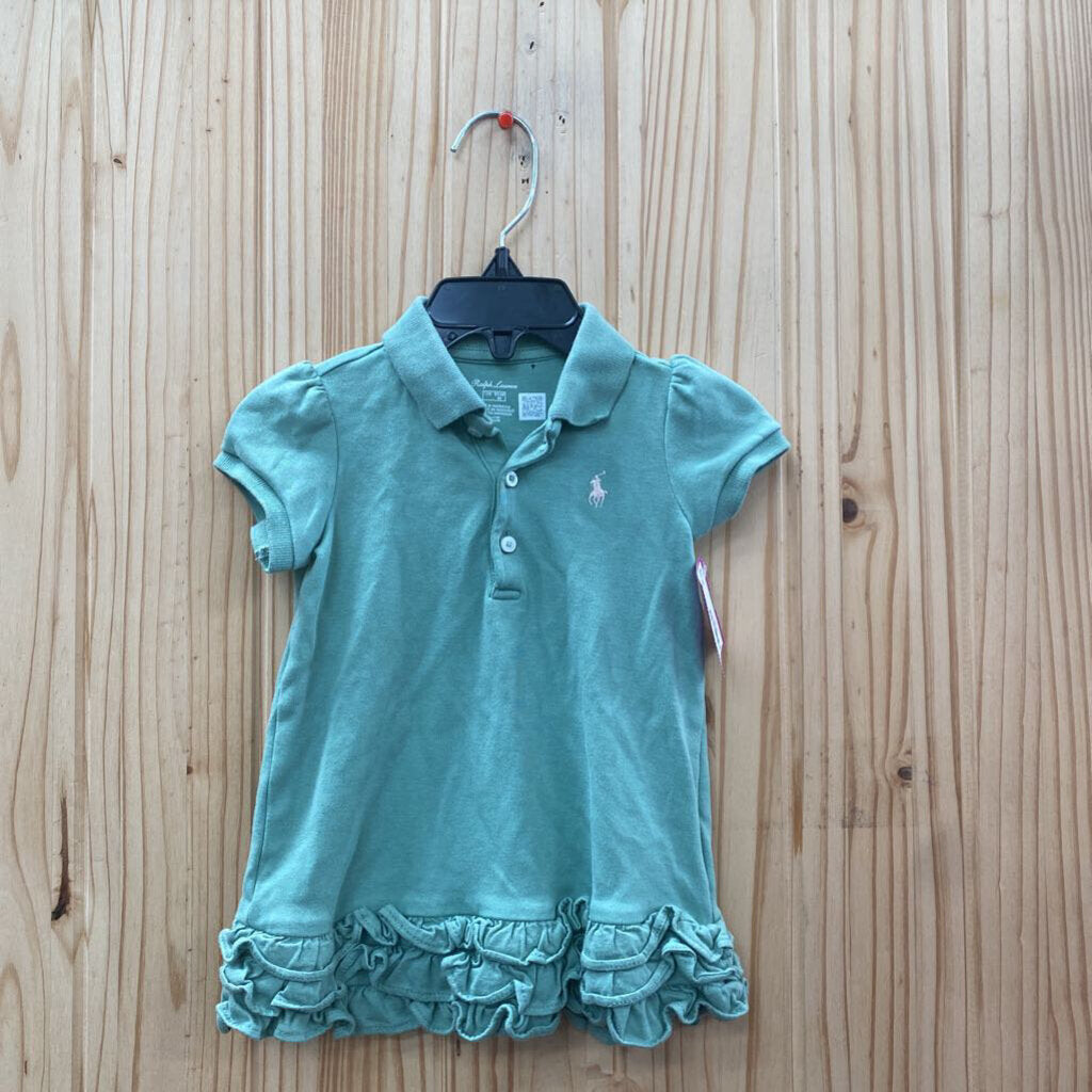 GIRLS RALPH LAUREN OLIVE DRESS 12M