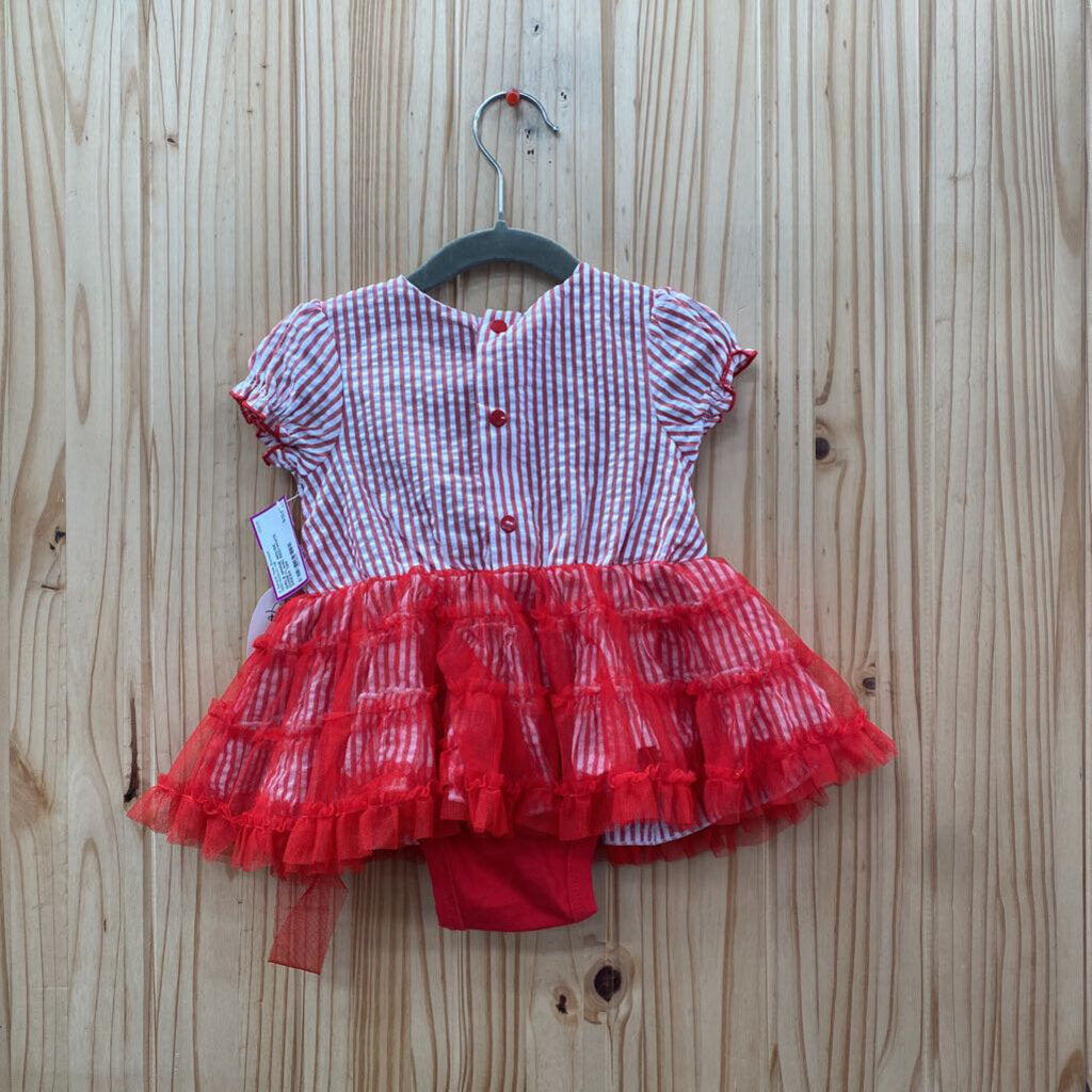 GIRLS MINNIE MOUSE DISNEYLAND RED/WHITE DRESS 12M