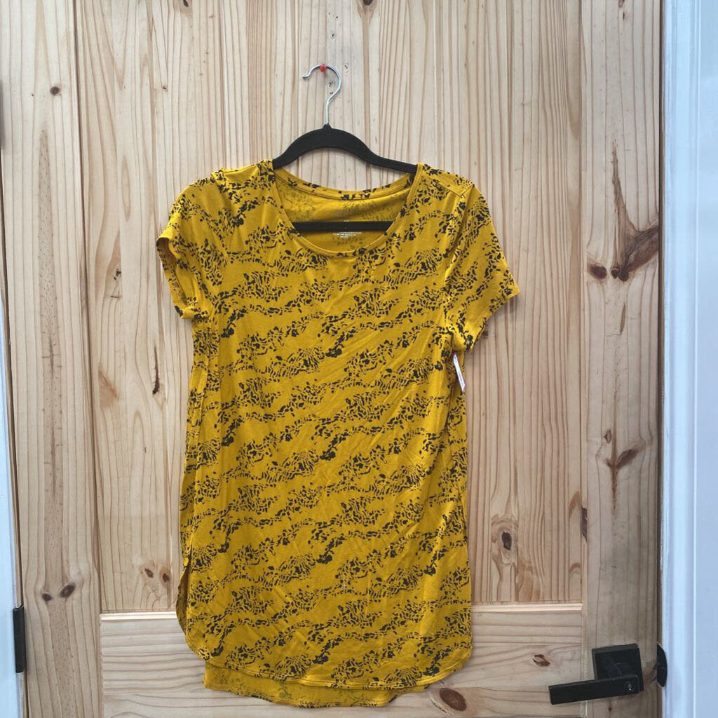WOMENS APT. 9 MUSTARD/BLK CASUAL TOP XS