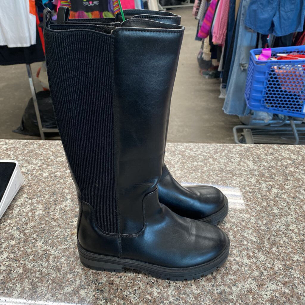 GIRLS WONDER NATION TALL BLK BOOTS 3