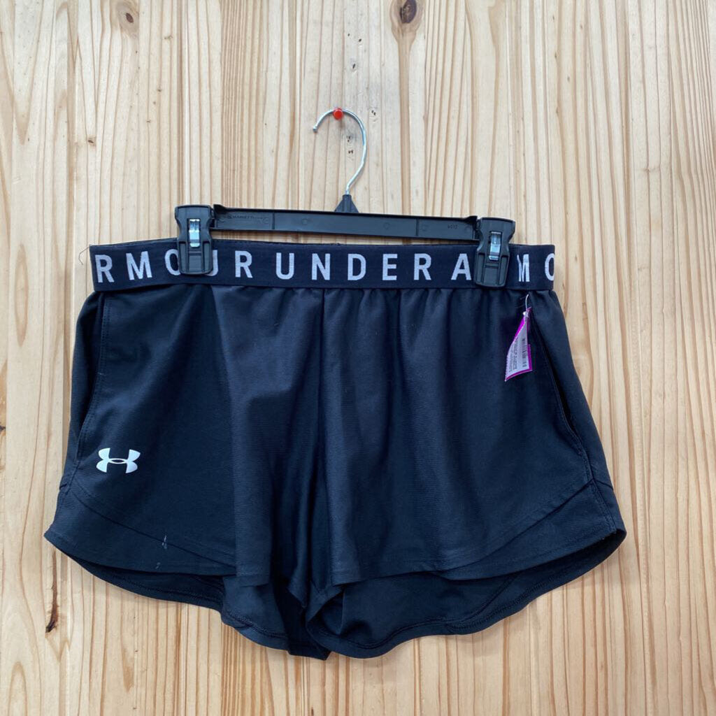 WOMENS UNDER ARMOUR SHORTS BLK/WHITE L