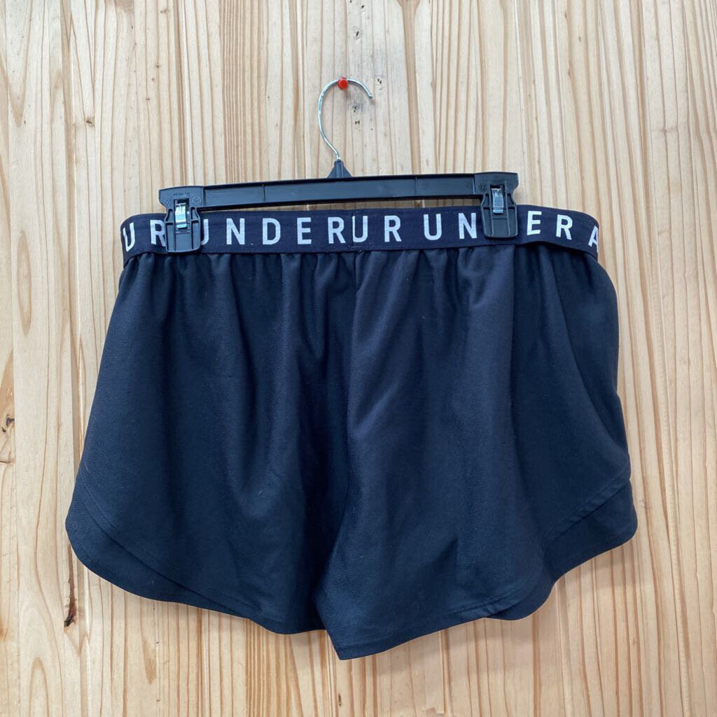WOMENS UNDER ARMOUR SHORTS BLK/WHITE L