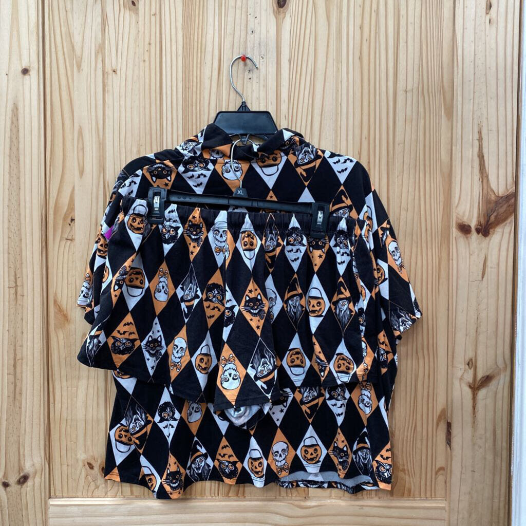 WOMENS HALLOWEEN 2PC PAJAMA SET L