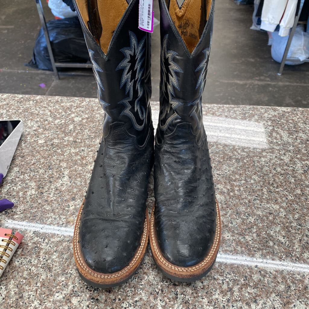 MENS JUSTIN BLACK BOOTS 8 1/2