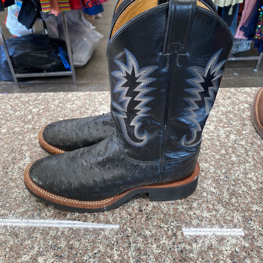 MENS JUSTIN BLACK BOOTS 8 1/2