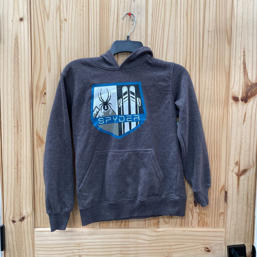 BOYS SPYDER HOODIE DK GREY M 10/12
