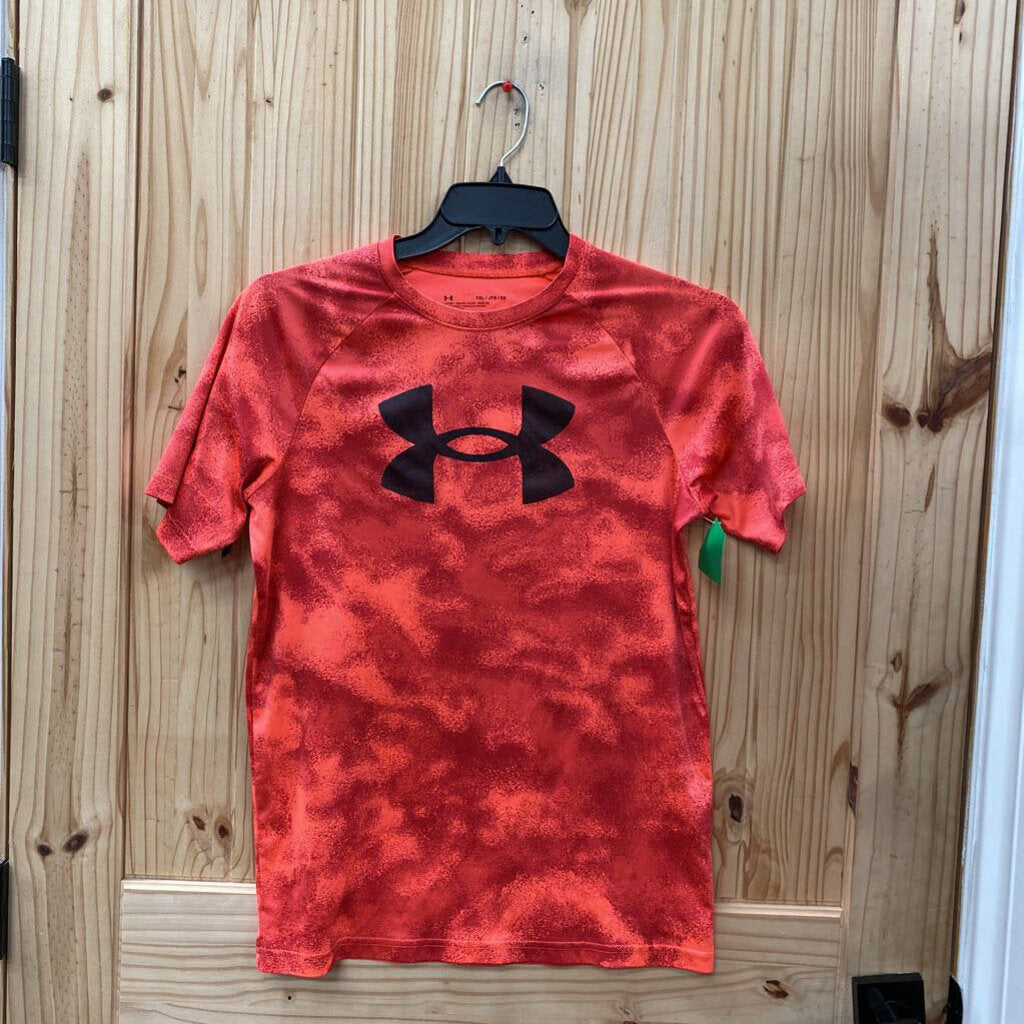 BOYS UNDER ARMOUR BRIGHT ORANGE/BLK SHIRT YXL 14