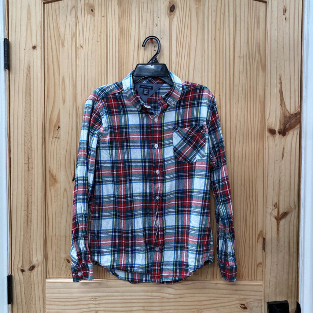 BOYS TOMMY HILFIGER LS PLAID SHIRT L 16/18