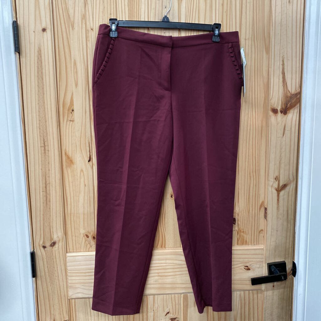 WOMENS ZAC & TACHEL MAROON CASUAL PANTS 12 NWT