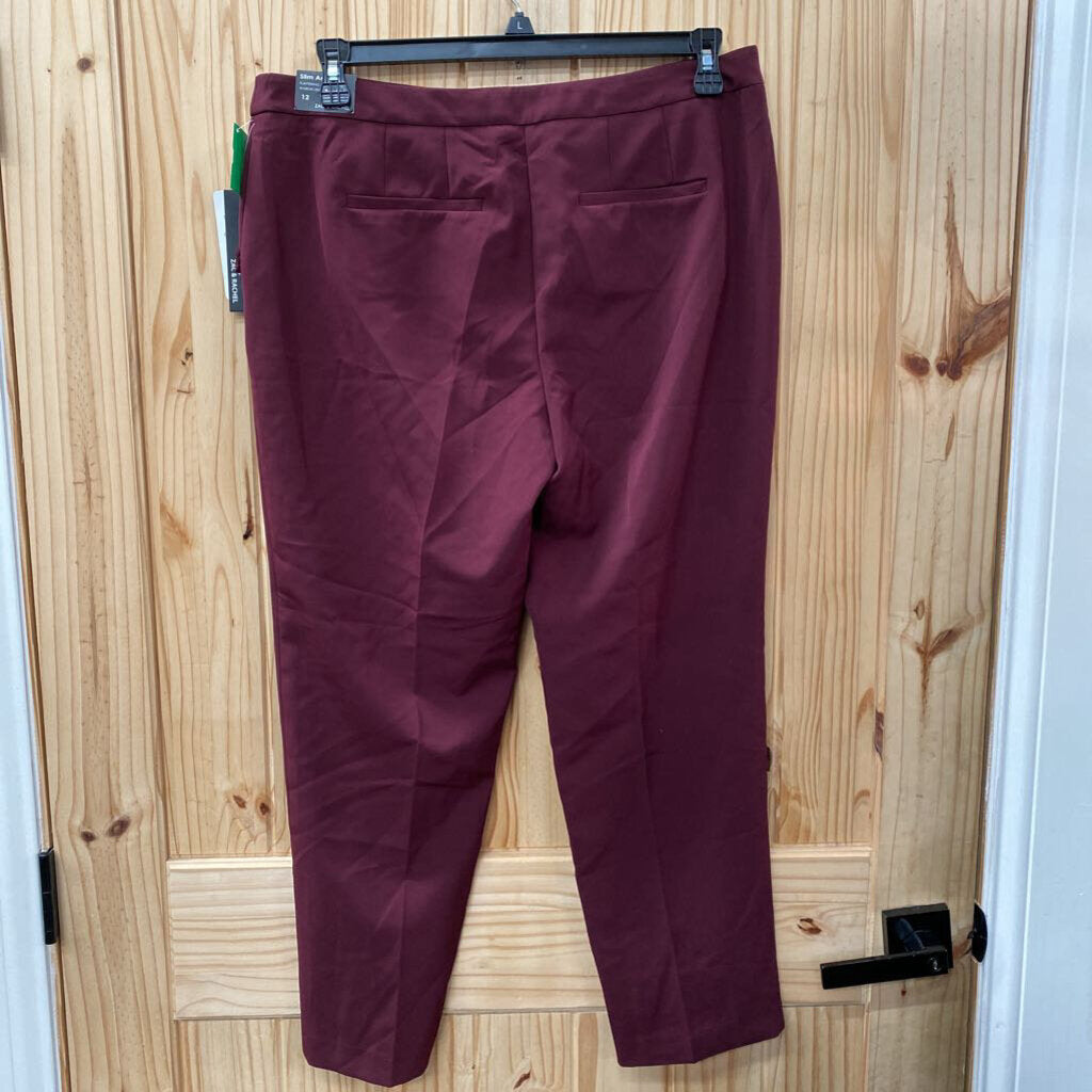 WOMENS ZAC & TACHEL MAROON CASUAL PANTS 12 NWT