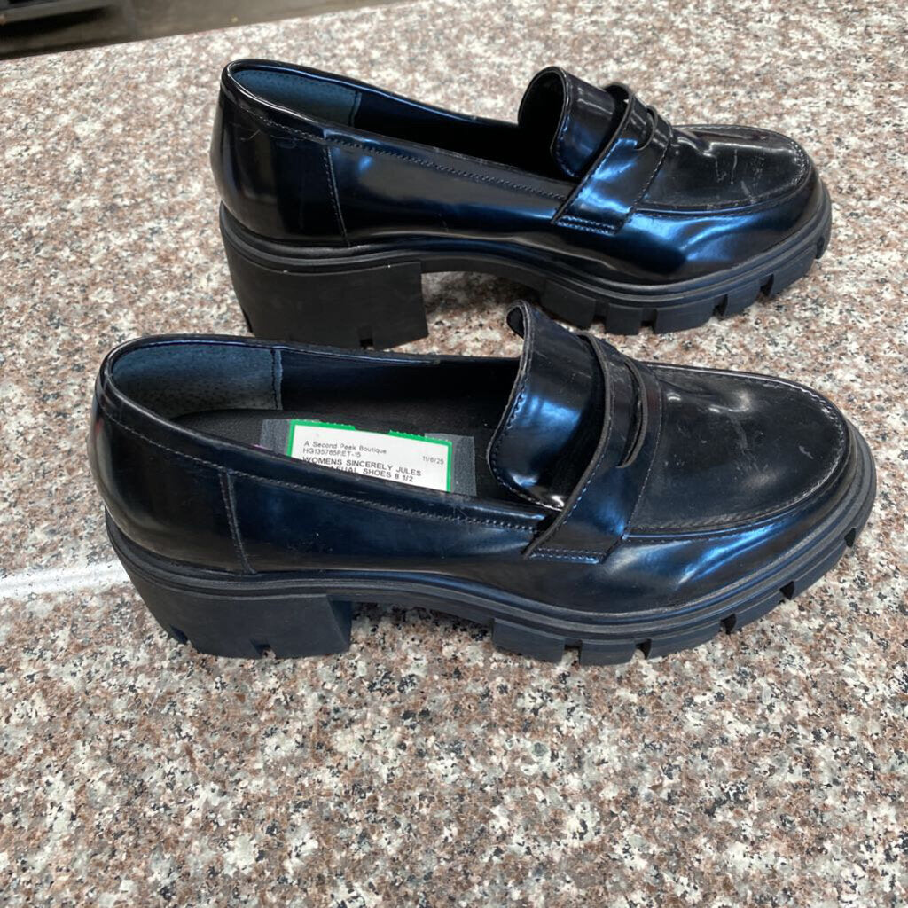 WOMENS SINCERELY JULES BLK CASUAL SHOES 8 1/2