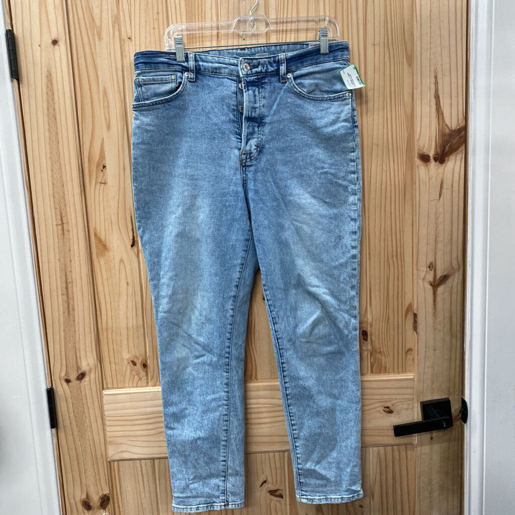 WOMENS &DENIM LT DENIM MOM JEANS HIGH WAIST