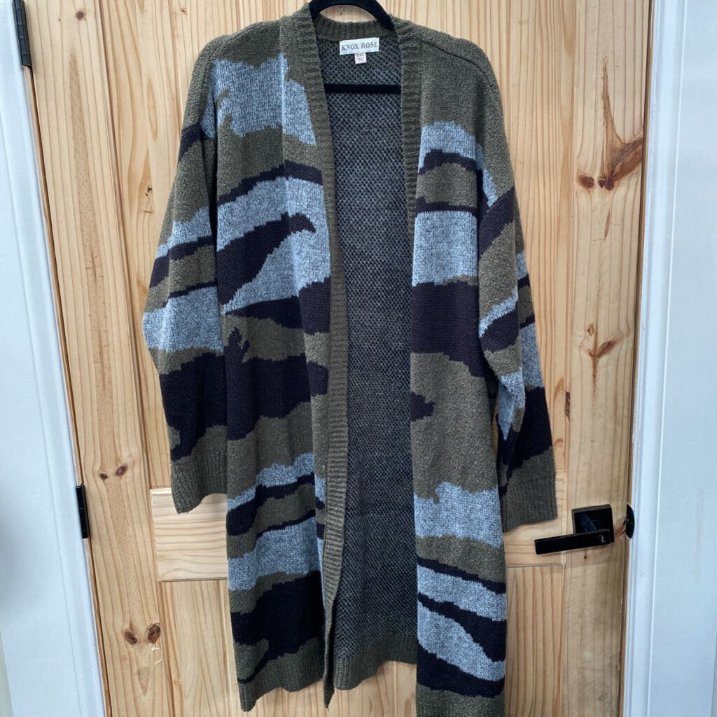 WOMENS KNOX ROSE SWEATER CARDIGAN BROWN/GREY CAMO XXL