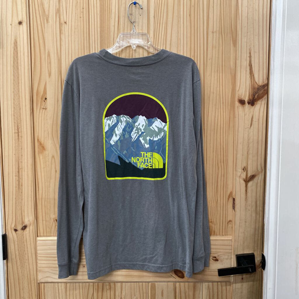 MENS THE NORTH FACE LS DK GREY SHIRT L