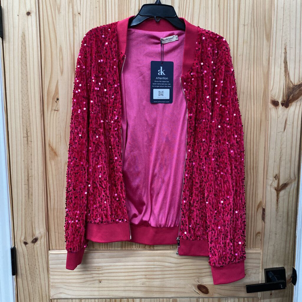 WOMENS ANNA-KACI PINK SEQUIN JACKET XL NWT