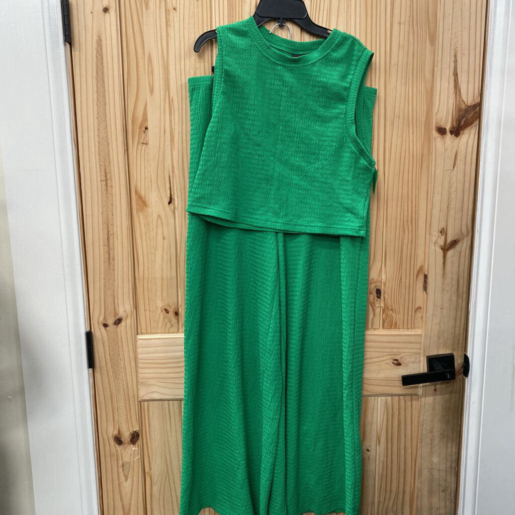 WOMENS SHEIN 2PC SET GREEN 1XL
