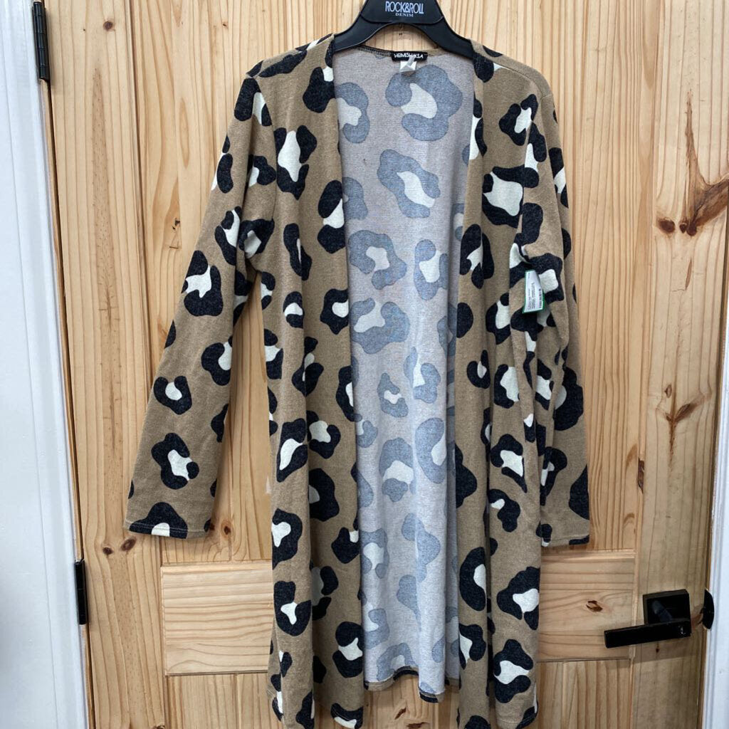 WOMENS HEIMISH U.S.A LEOPARD CARDIGAN XL