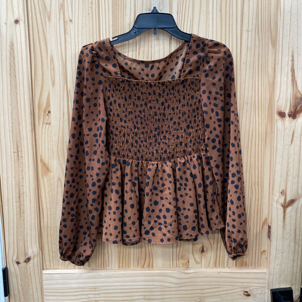 WOMENS SHEIN CASUAL TOP BROWN/BLK M