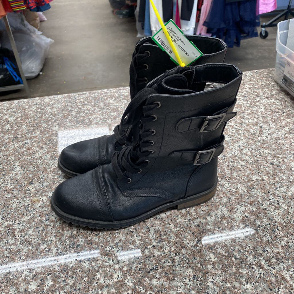 WOMENS SELF ESTEEM BLK BOOTS 8W