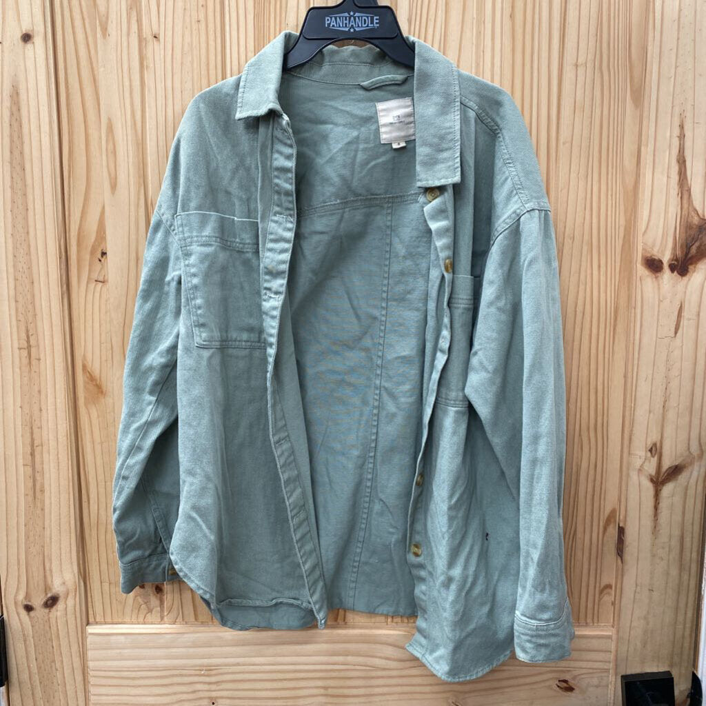 WOMENS THREAD + SUPPLY LS SAGE GREEN SHIRT S