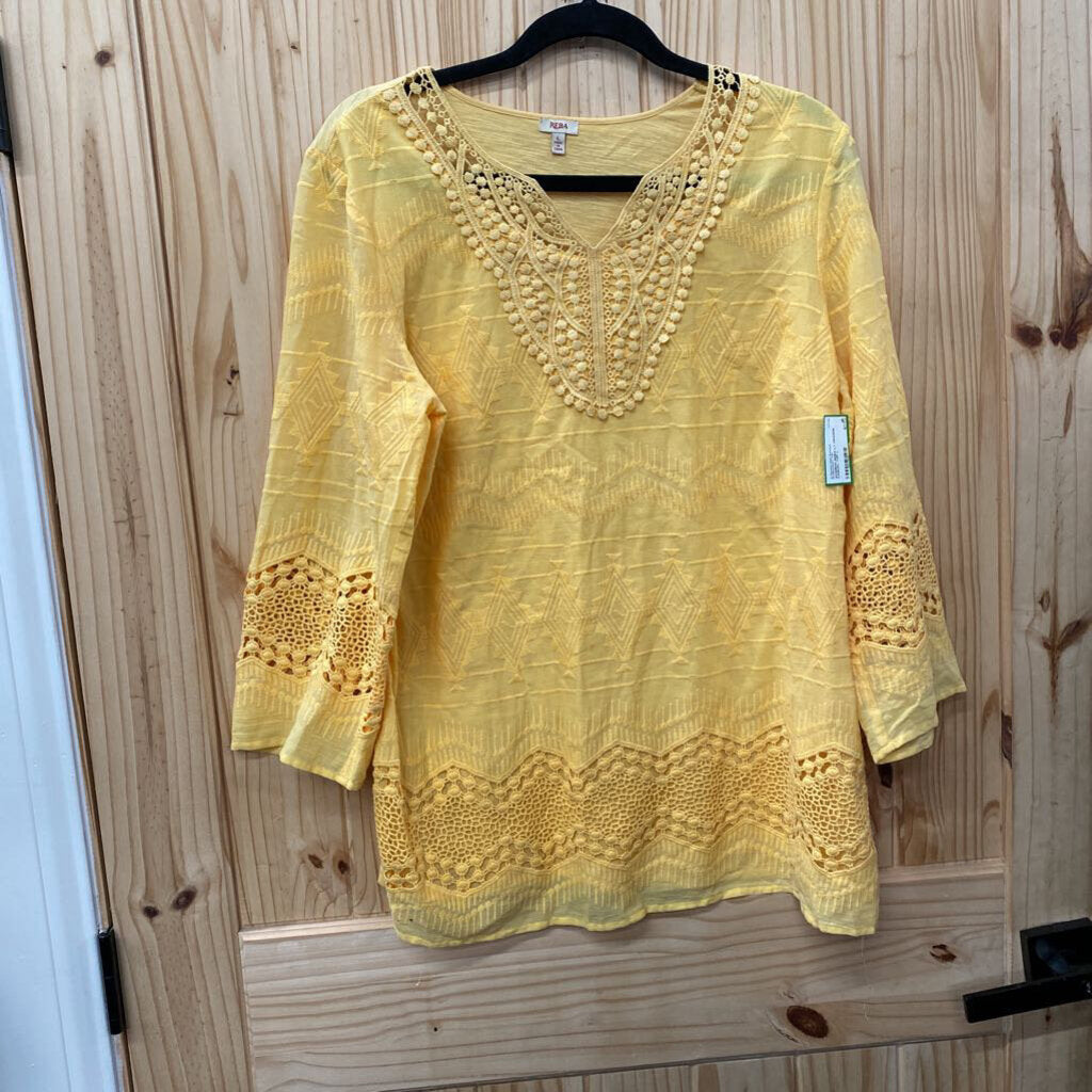 WOMENS REBA LT ORANGE CASUAL TOP L