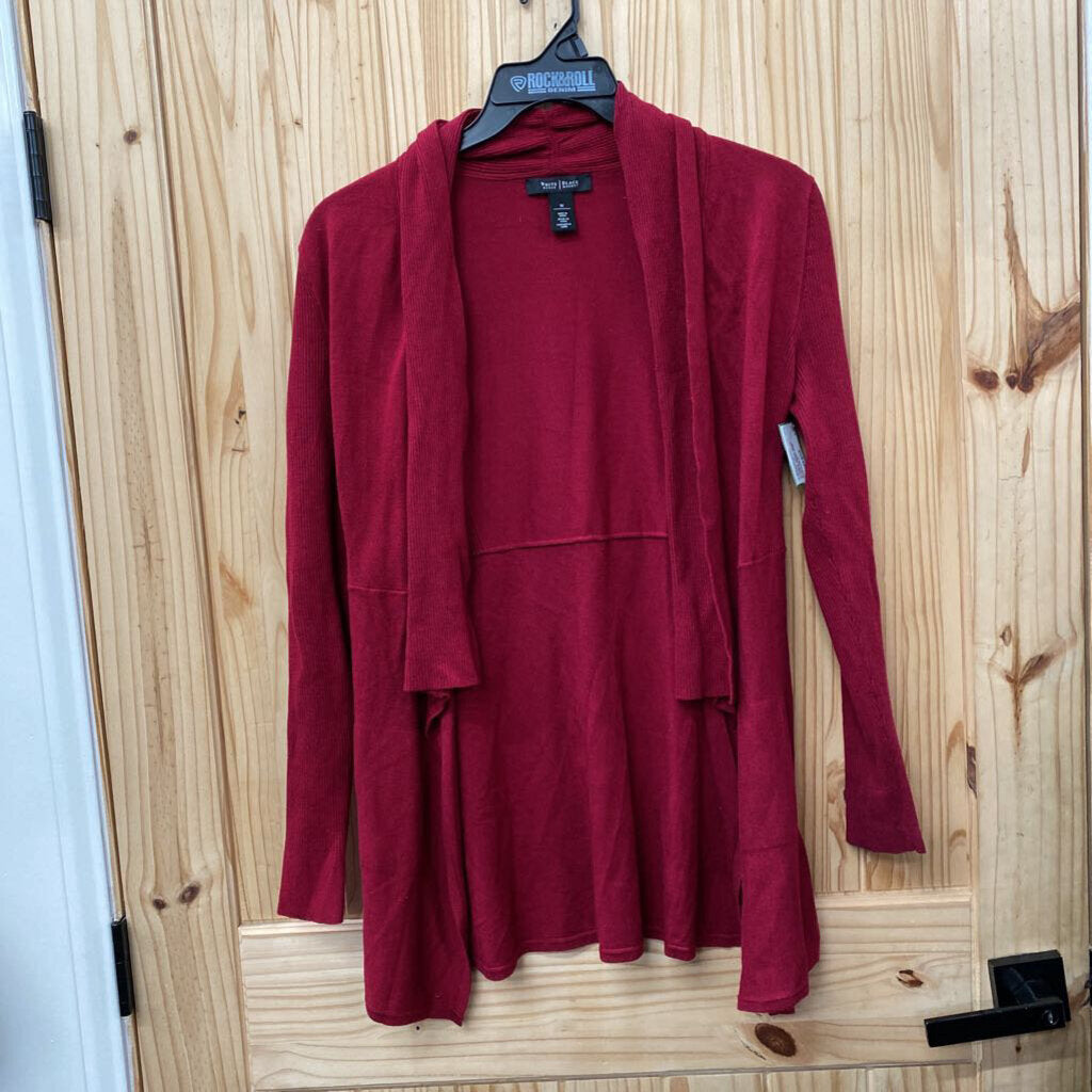 WOMENS WHITE HOUSE BLACK MARKET WINE CARDIGAN M