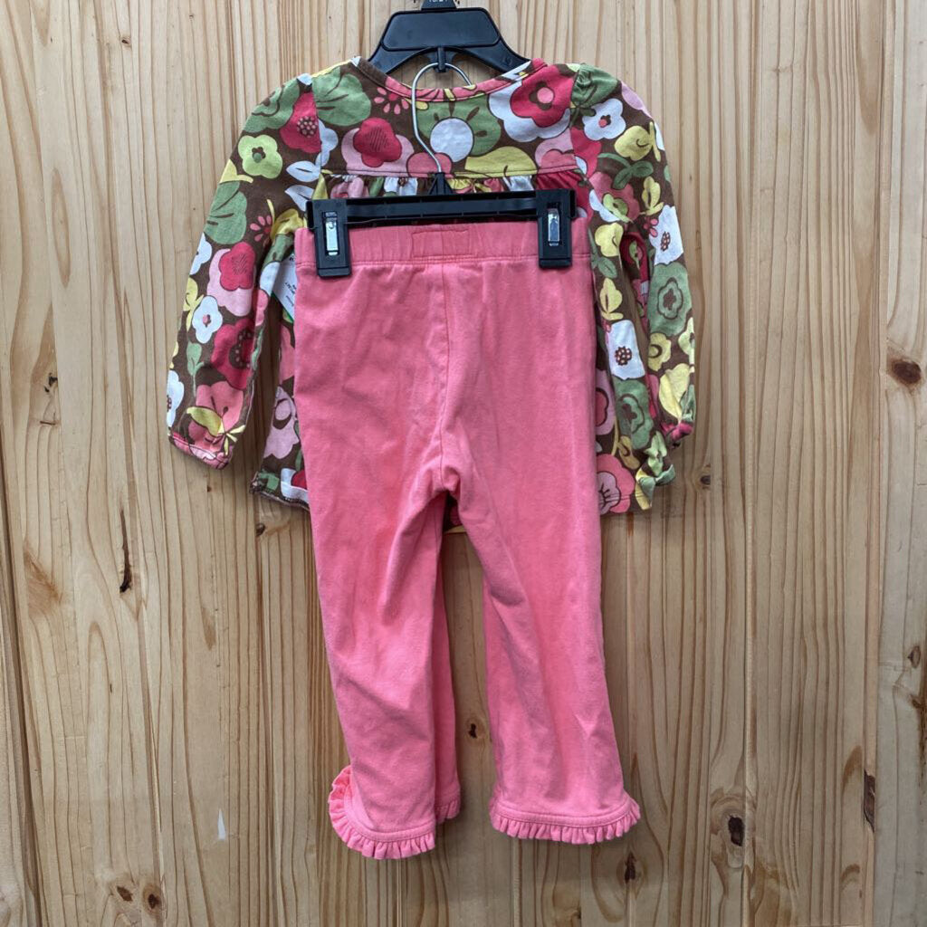 GIRLS OSHKOSH 2PCSET PINK FLORA Y2K 24M