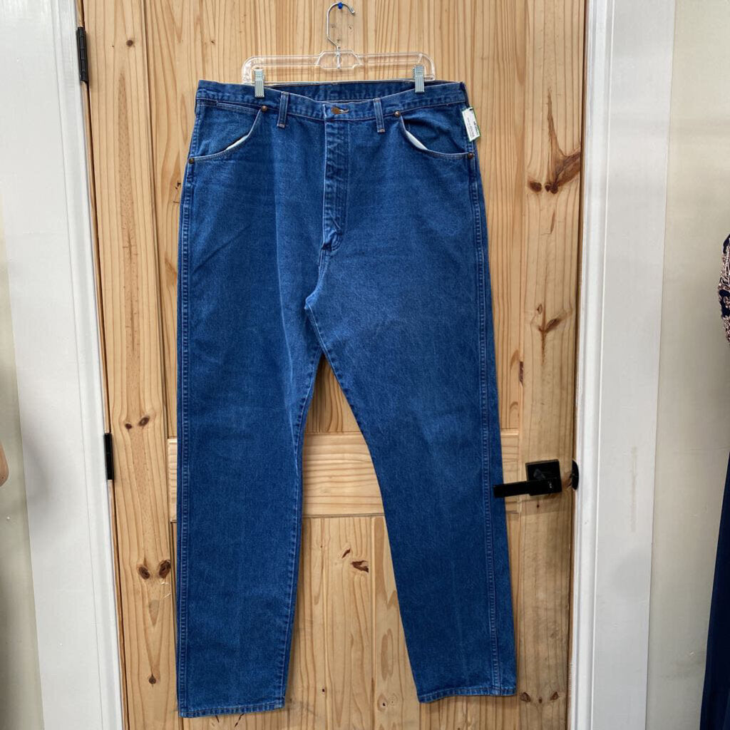 MENS WRANGLER DENIM JEANS 42X36