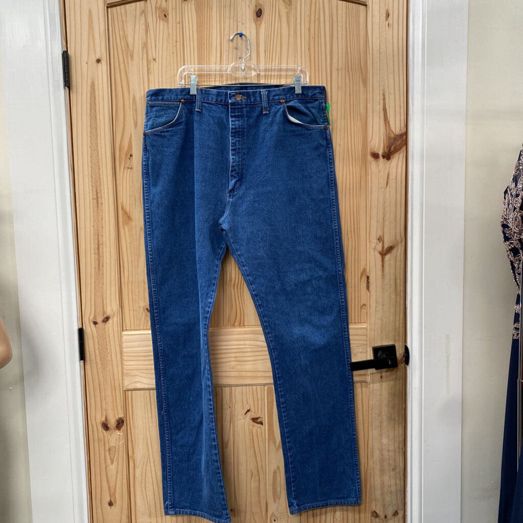 MENS WRANGLER DENIM JEANS 42X36
