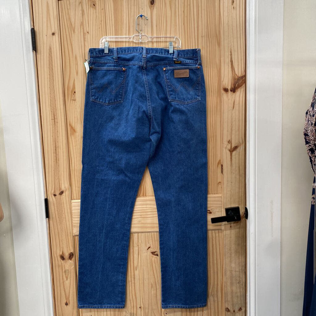MENS WRANGLER DENIM JEANS 42X36