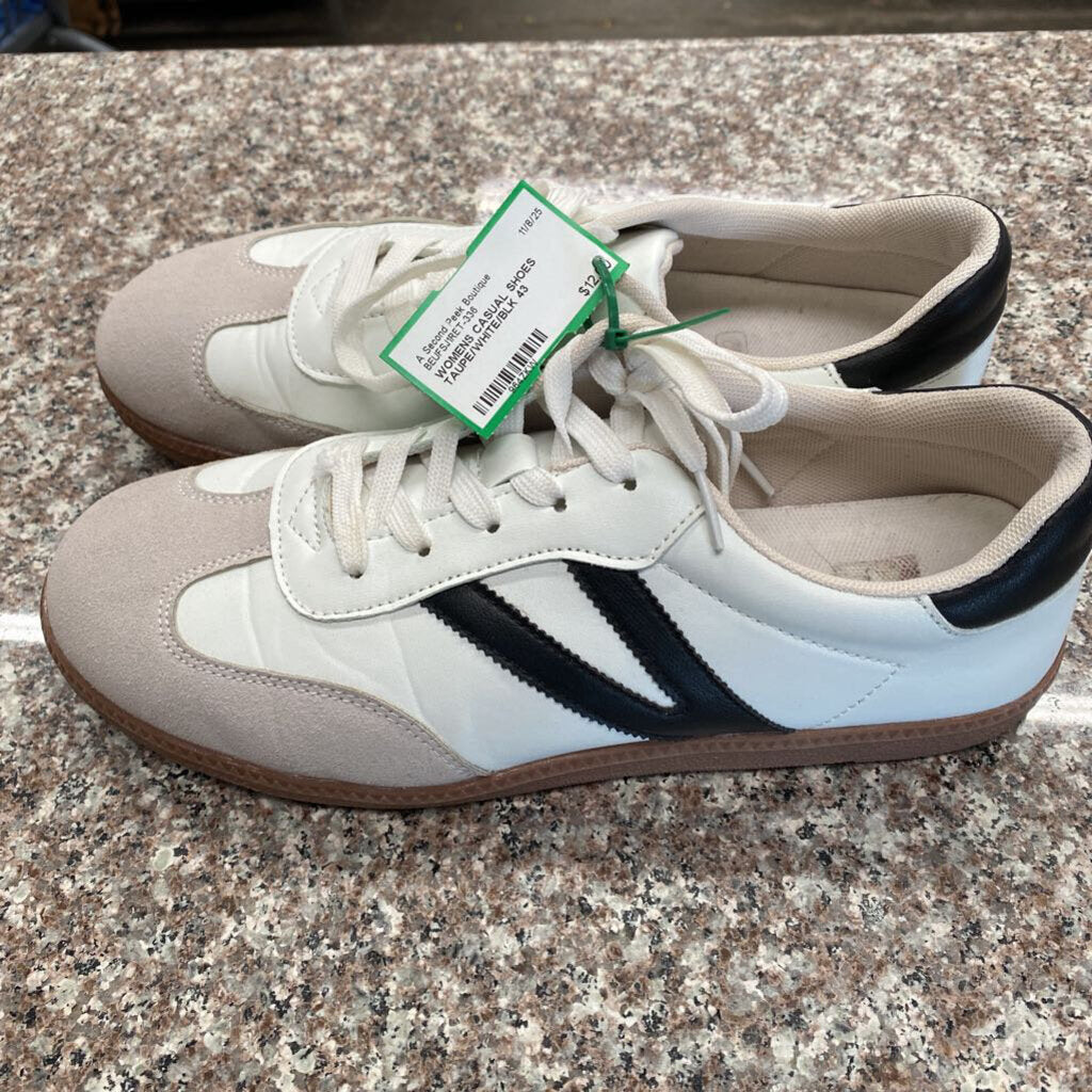 WOMENS CASUAL SHOES TAUPE/WHITE/BLK 43