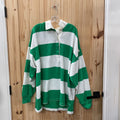 WOMENS AERIE LS GREEN/WHITE STRIPE SHIRT XL NWT