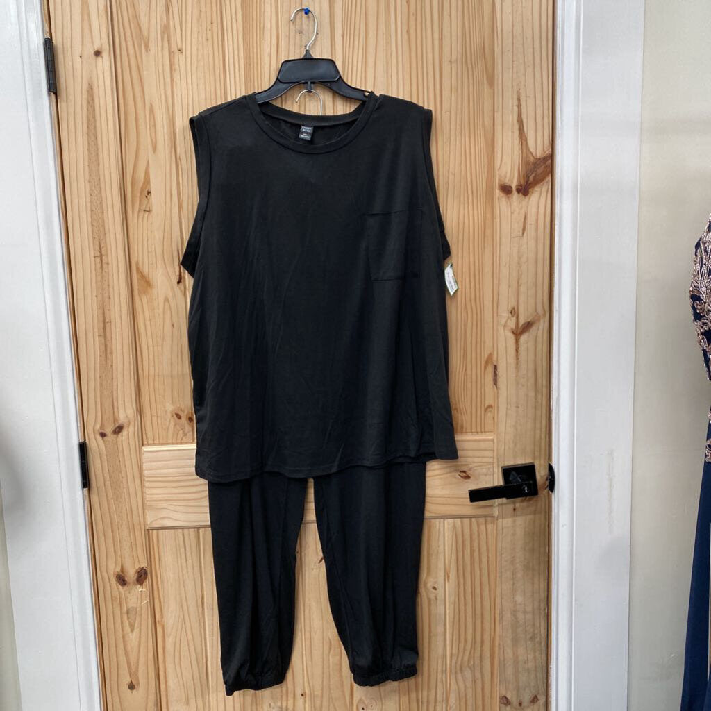 WOMENS EMERY ROSE 2PC SET BLK 3XL