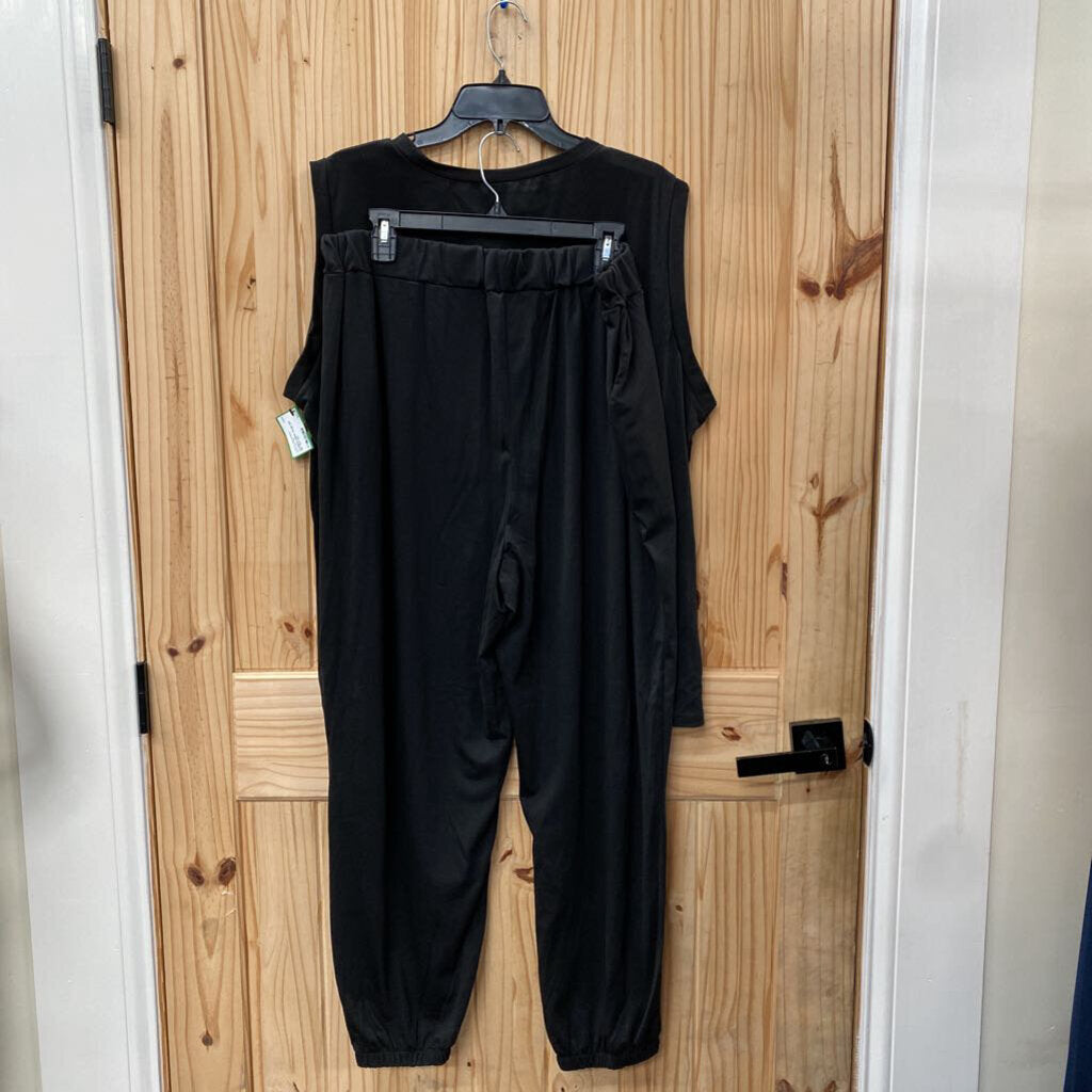 WOMENS EMERY ROSE 2PC SET BLK 3XL