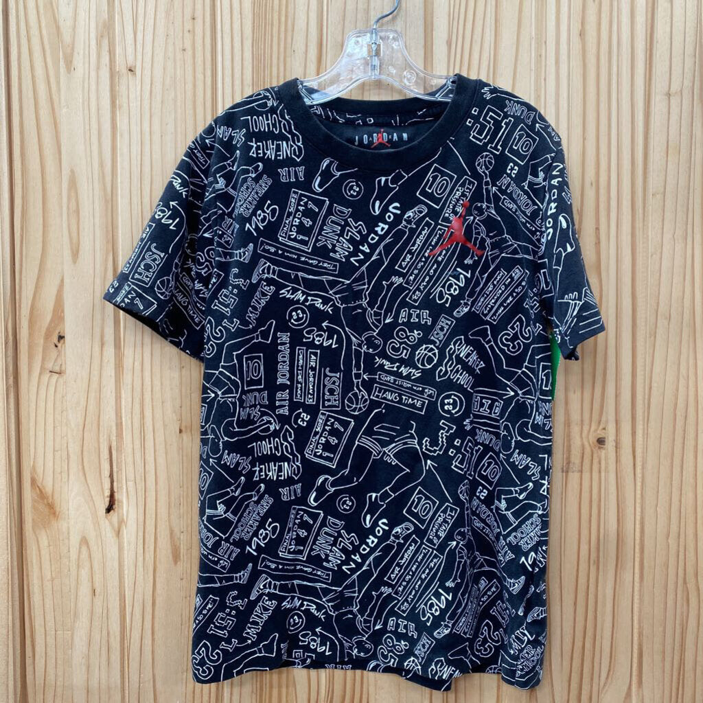 BOYS JORDAN SHIRT BLK/WHITE M 10/12