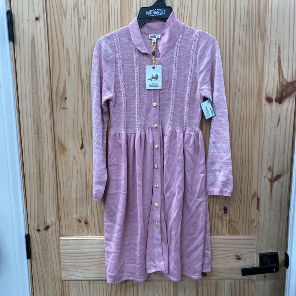 GIRLS FOXTALE MAUVE SWEATER DRESS 12 NWT