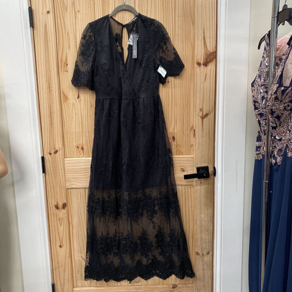 WOMENS GIANNI BINI BLK CASUAL DRESS L NWT