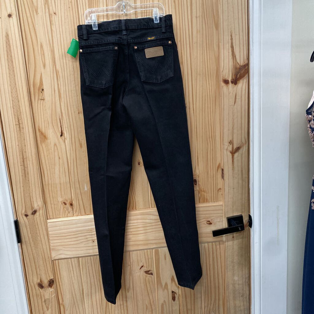 BOYS WRANGLER BLK DNEIM JEANS 14 SLIM