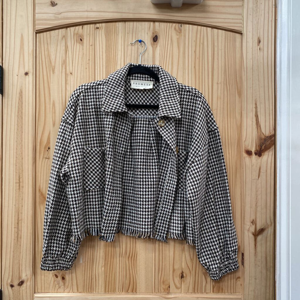 WOMENS PROMESA HOUNDSTOOTH CASUAL JACKET S