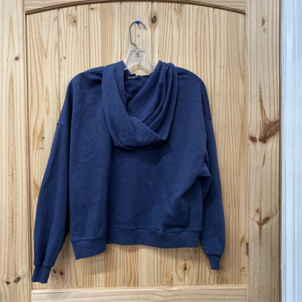 WOMENS AMSTERDAM NAVY BLUE/PINK CROP TOP PULLOVER S