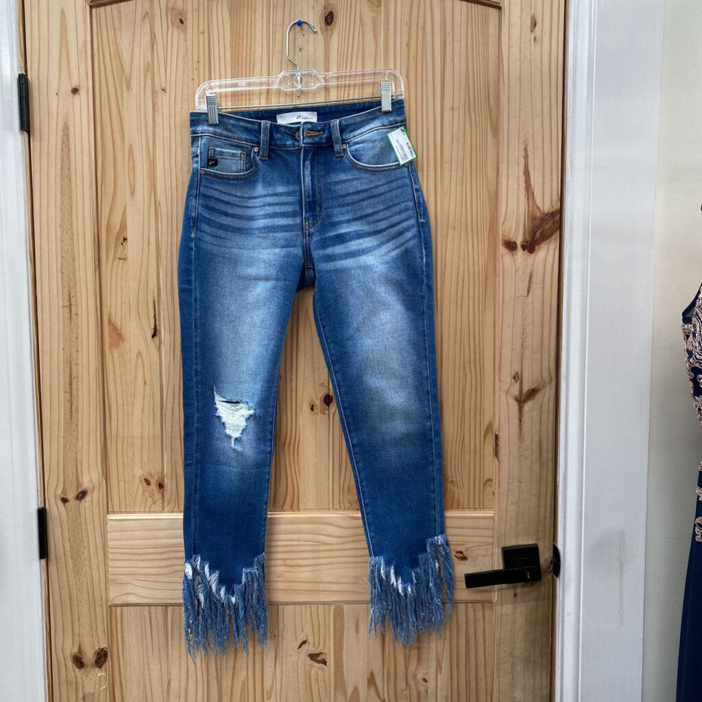 WOMENS KANCAN DENIM JEANS W/FRINGE 7