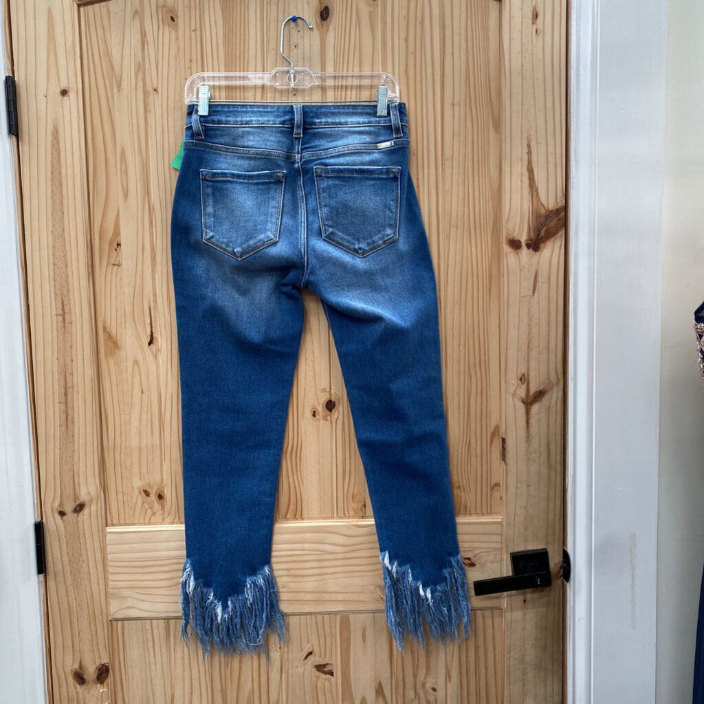 WOMENS KANCAN DENIM JEANS W/FRINGE 7