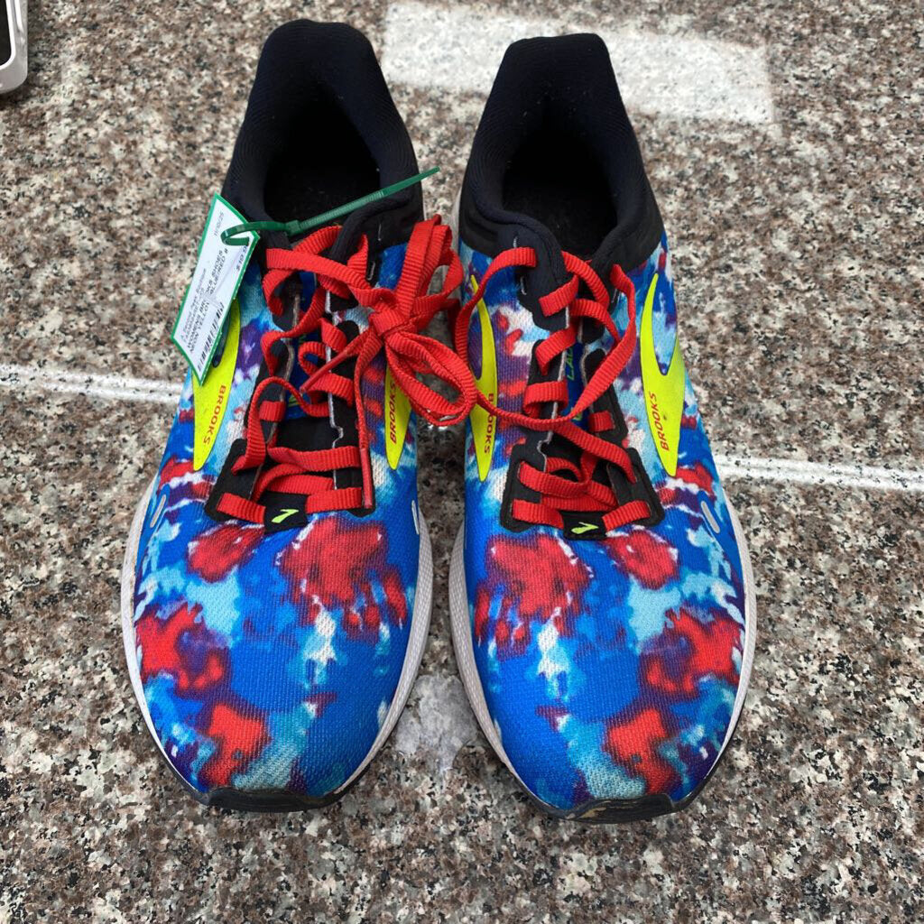 WOMENS BROOKS SHOES NEON YELLOW/BLUE/RED 8