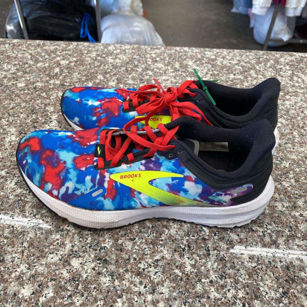 WOMENS BROOKS SHOES NEON YELLOW/BLUE/RED 8