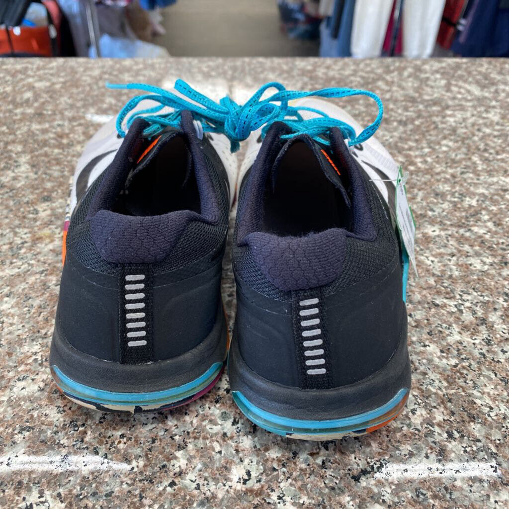 WOMENS NIKE FLYWIRE SHOES SKY BLUE/WHITE/BLK/ORANGE 7/5