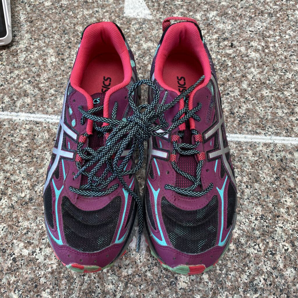 WOMENS ASICS SHOES PURPLE/GREY/TURQUOISE 10